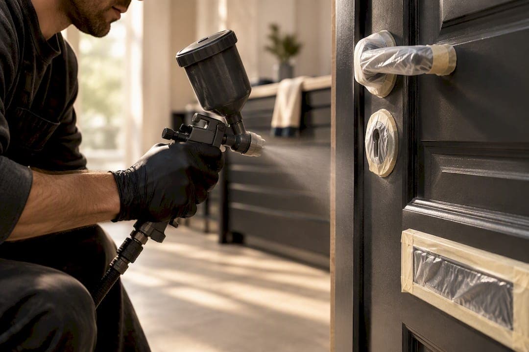 Spray a UK Door With Hardware Left On, HSE Safety Steps and Costs
