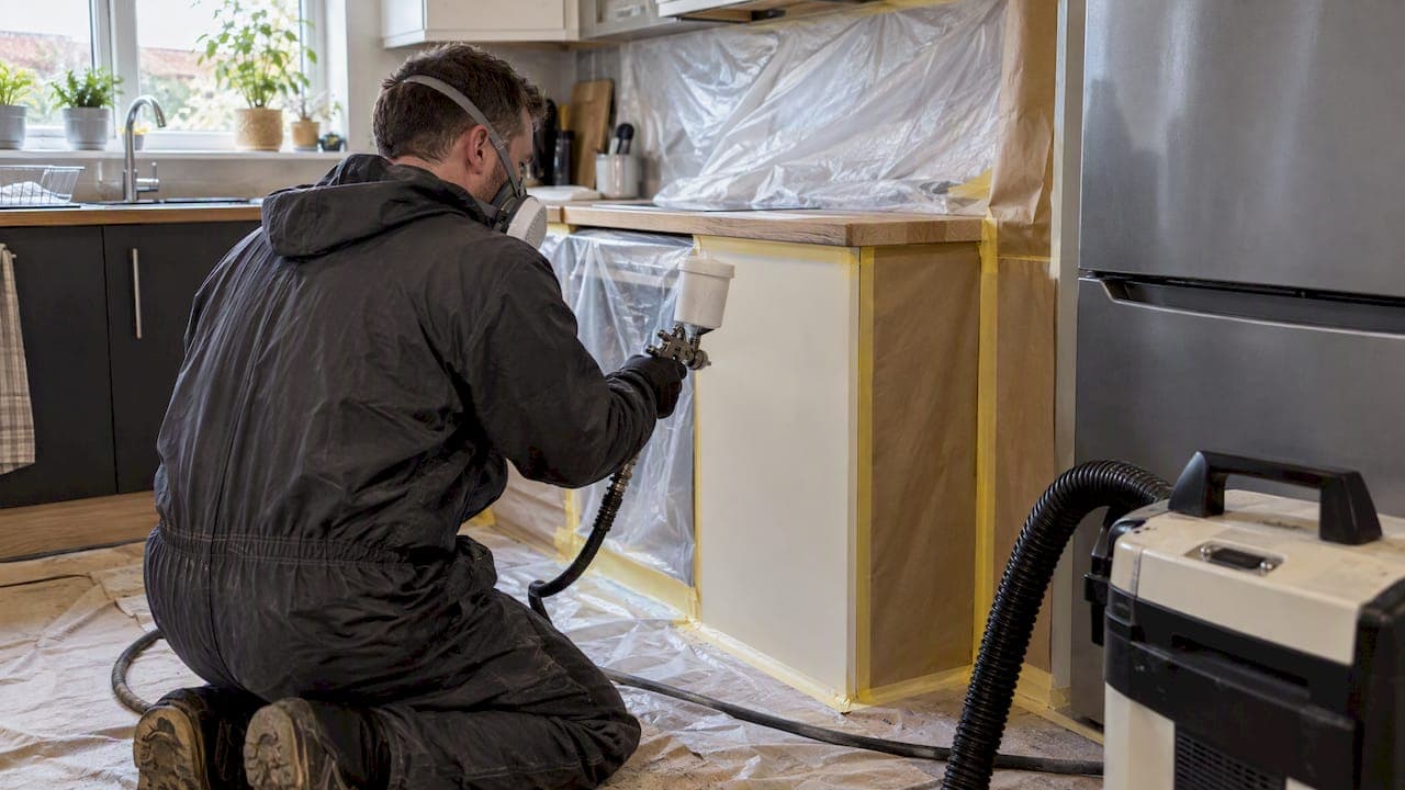 Spray Kitchen End Panels Safely in the UK: When to Remove Them